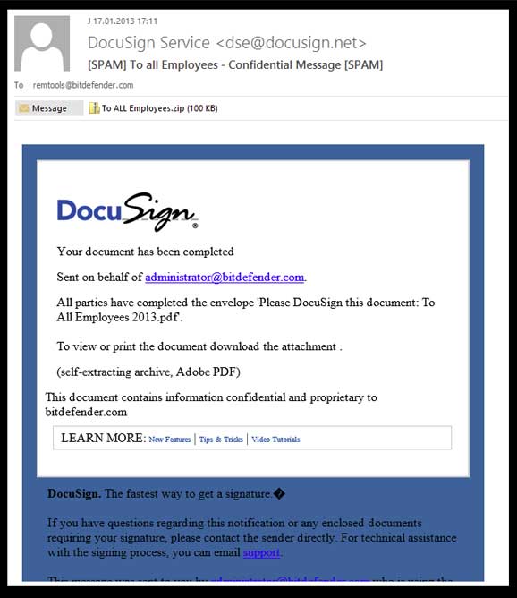 DocuSign Phishing Email