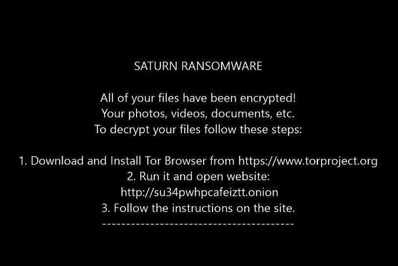 saturn ransomware screenshots
